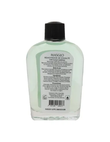 Masglo Removedor de Esmalte con Algas Marinas 60 ml